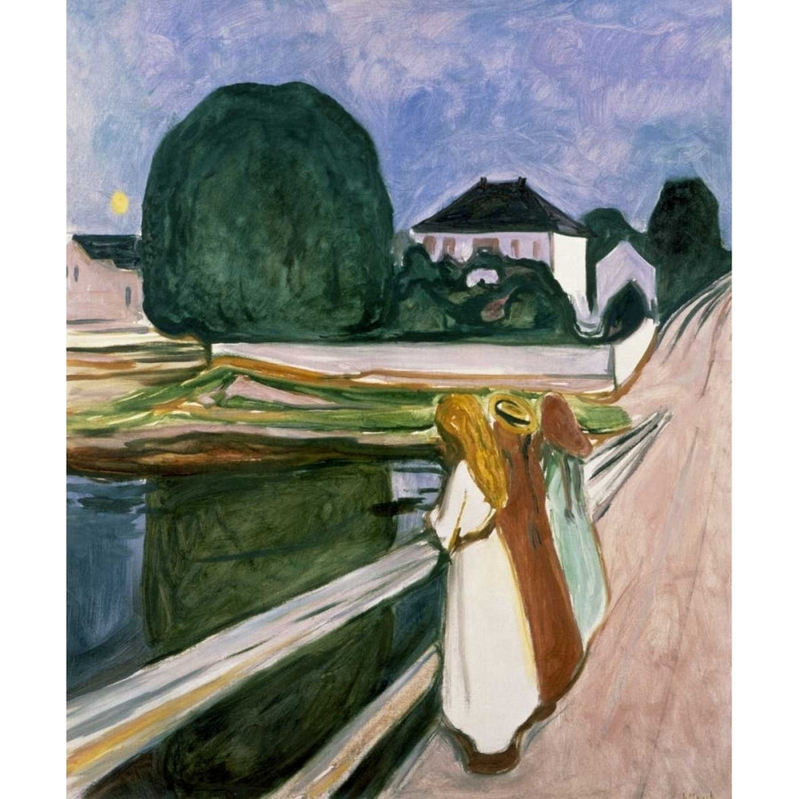 The Girls on the Pier 1901 Poster Print by Edvard Munch Image 1