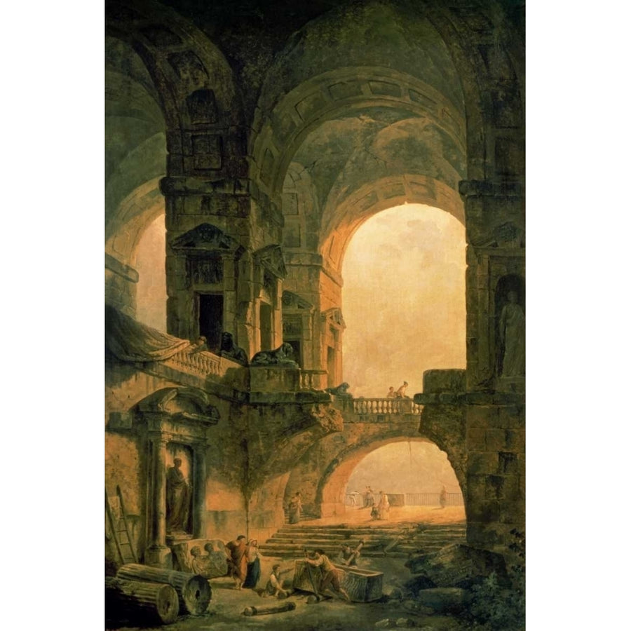 Vaulted Arches Ruin Poster Print by Hubert Robert Image 1