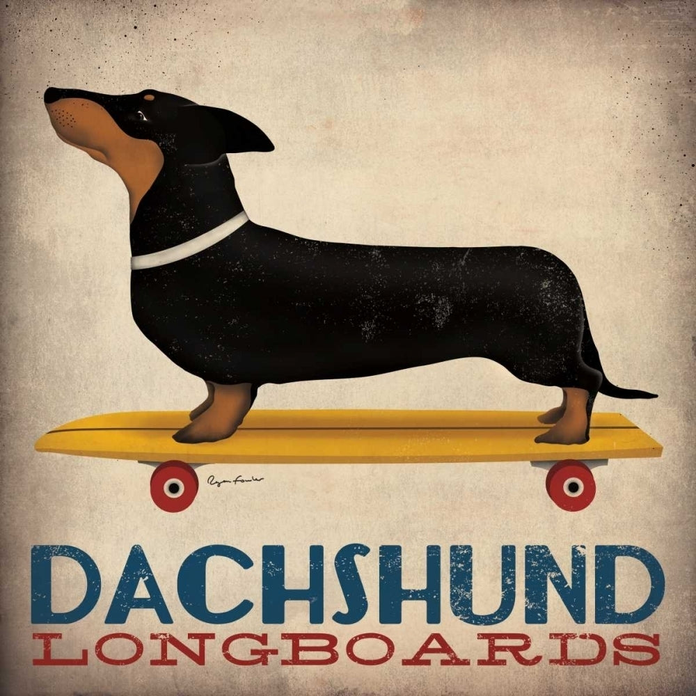 Dachshund Longboards Poster Print by Ryan Fowler Image 1