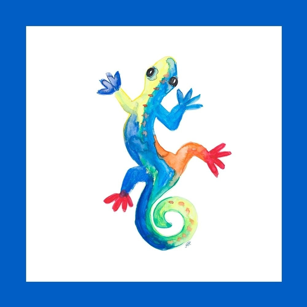 Watercolor Gecko Square I Poster Print by Julie DeRice Image 1