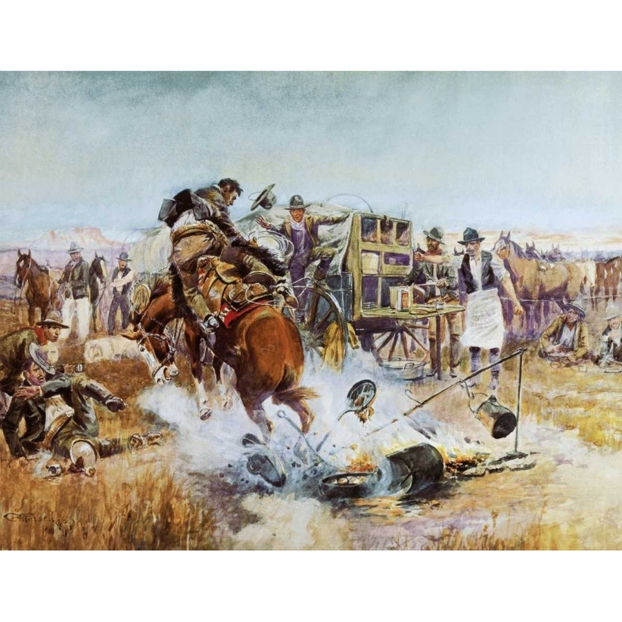 Bronc to Breakfast Poster Print by Charles M. Russell Image 1