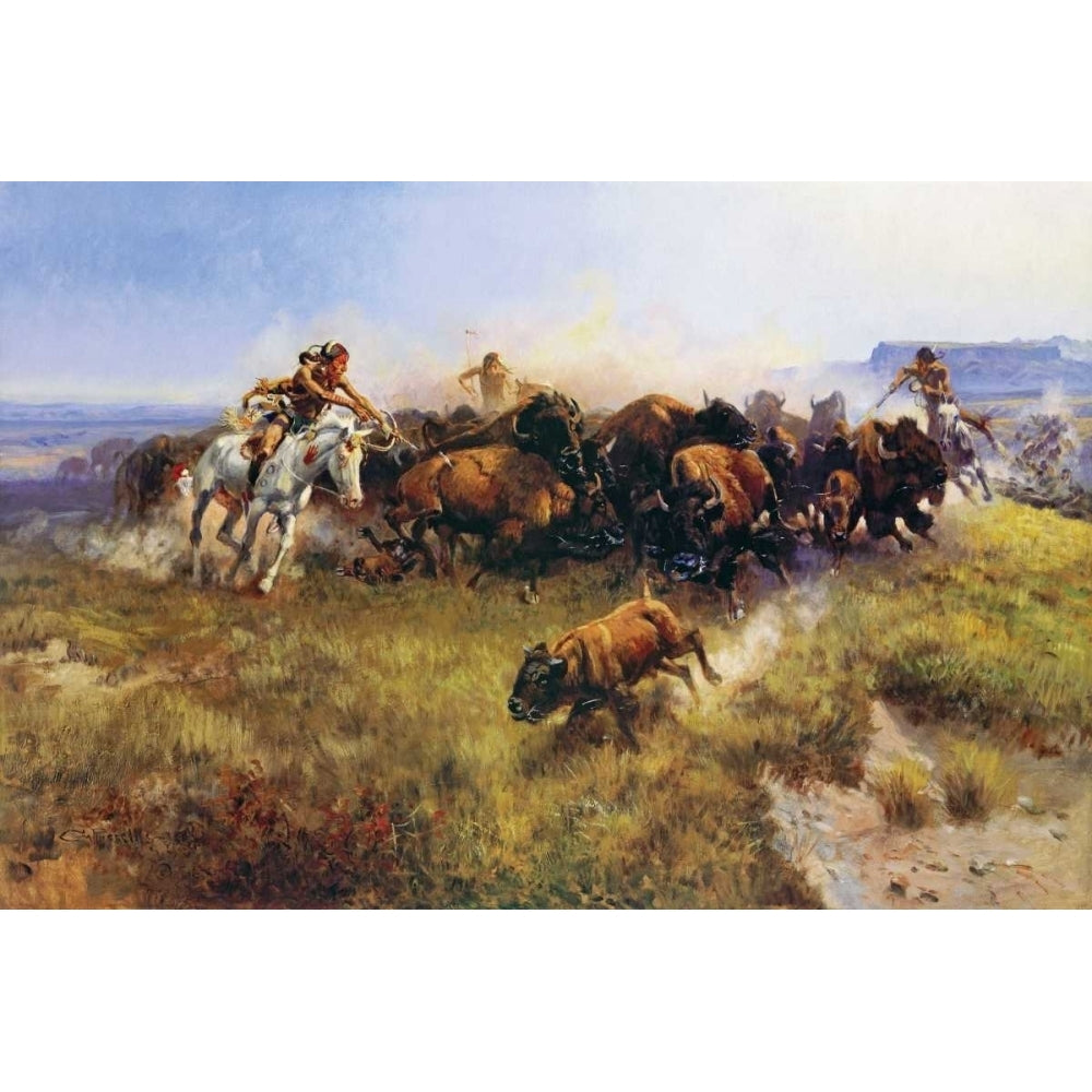 The Buffalo Hunt Poster Print by Charles M. Russell Image 1