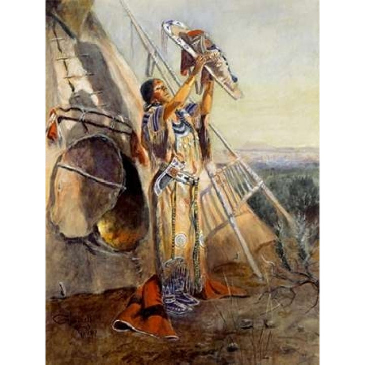 Sun Worship in Montana Poster Print by Charles M. Russell Image 1