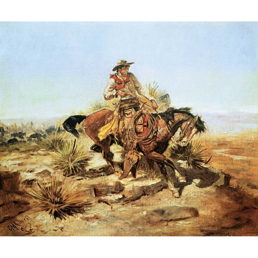 Riding Line Poster Print by Charles M. Russell Image 1