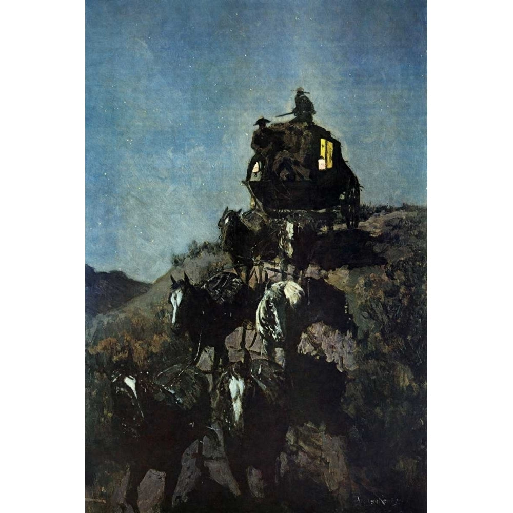 The Old Stage Coach Of The Plains Poster Print by Frederic Remington Image 2