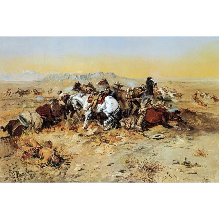 A Desperate Stand Poster Print by Charles M. Russell Image 1