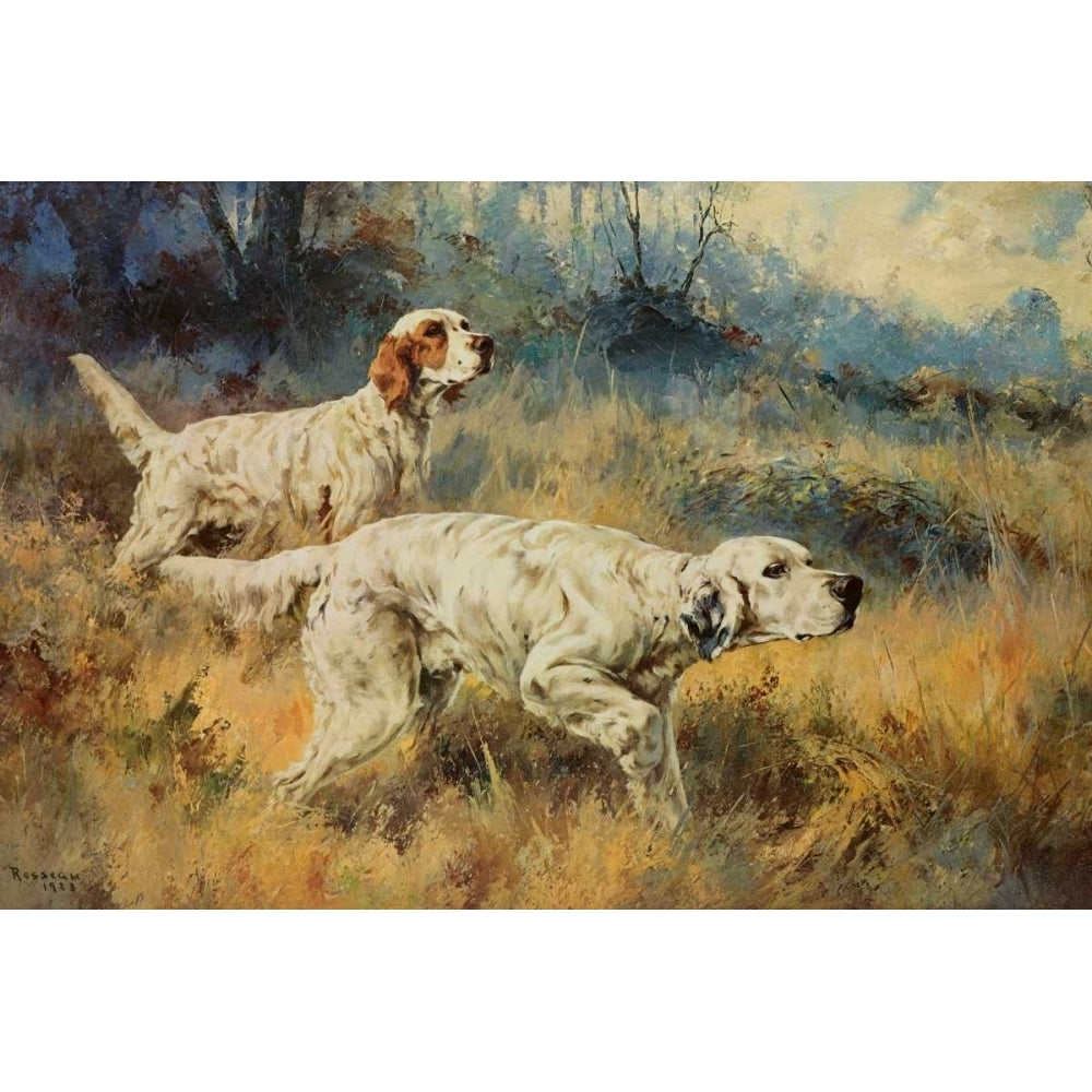 Two Setters Poster Print by Percival L. Rosseau Image 1