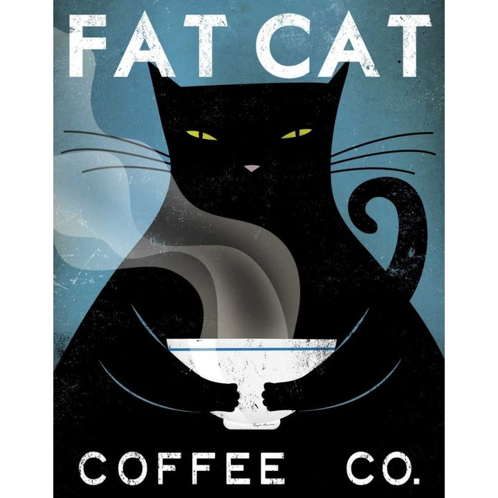 Cat Coffee no City Poster Print by Ryan Fowler Image 1