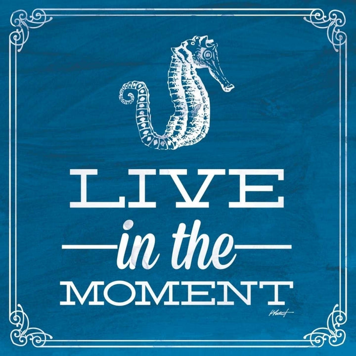 Live in the Moment Blue Poster Print by Katie Pertiet Image 2