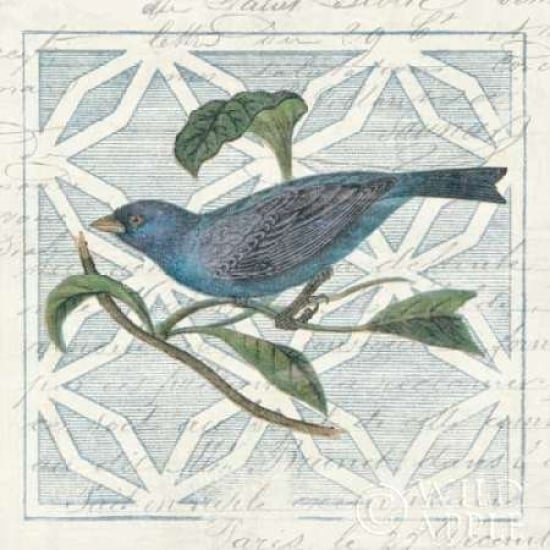 Monument Etching Tile II Blue Bird Poster Print by Wild Apple Portfolio Image 1