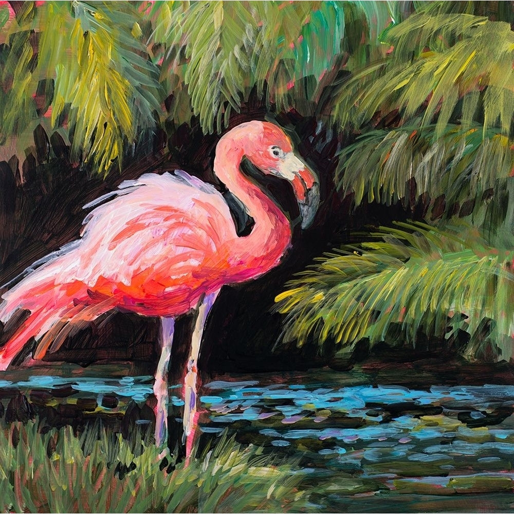 Relaxing Flamingo I Poster Print by Jane Slivka Image 1