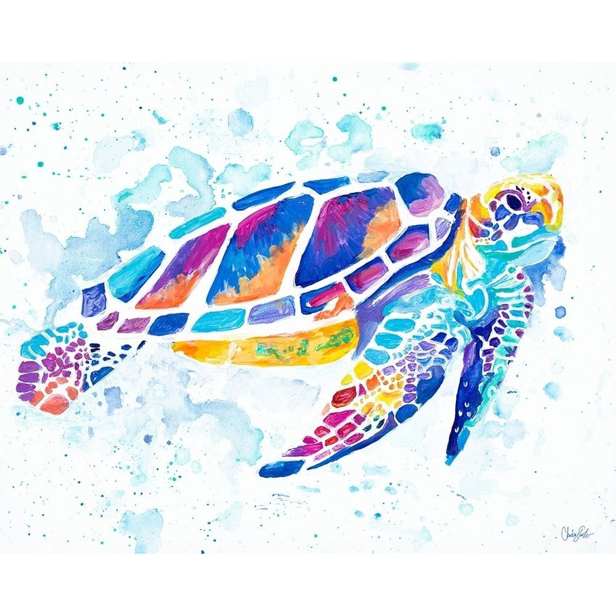 Vibrant Sea Turtle Poster Print by Chelsea Goodrich Image 1