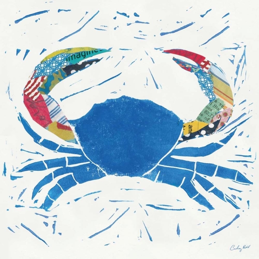 Sea Creature Crab Color Poster Print by Courtney Prahl Image 1