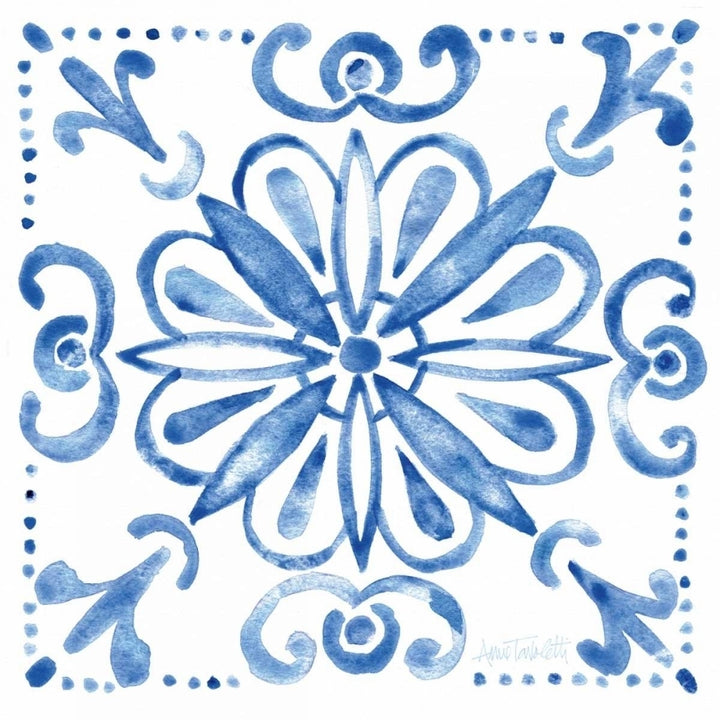 Tile Stencil IV Blue Poster Print by Anne Tavoletti Image 2