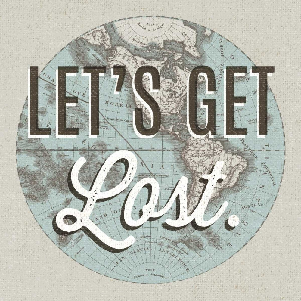 French World Map Inspiration Lets Get Lost Poster Print by Wild Apple Portfolio Image 2