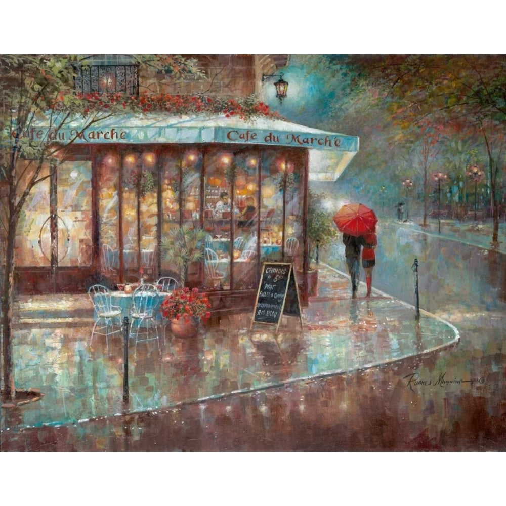 Cafe Du Marche Poster Print by Ruane Manning Image 1