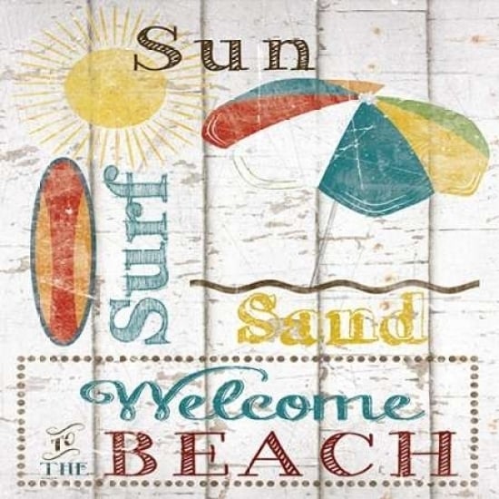 Sun Surf and Sand Poster Print by Katrina Craven Image 1