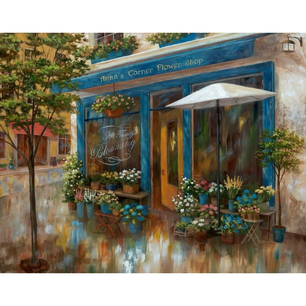 Annas Corner Flower Shop Poster Print by Nan Image 1