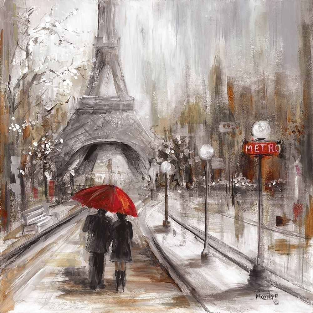 Rainy Paris Poster Print by Marilyn Dunlap 15578 Image 1