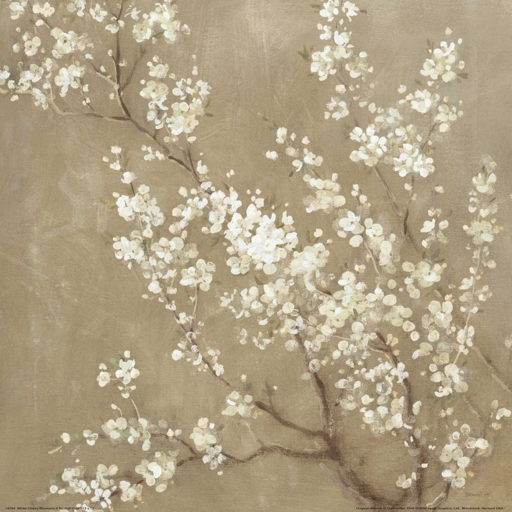 White Cherry Blossoms II Neutral Crop Poster Print by Danhui Nai Image 2