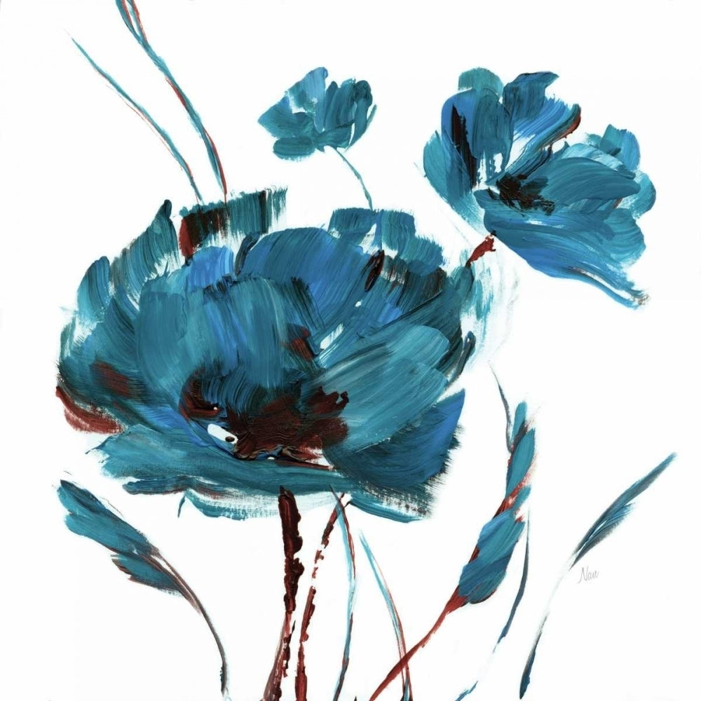 Blue Poppy Splash II Poster Print by Nan Image 2