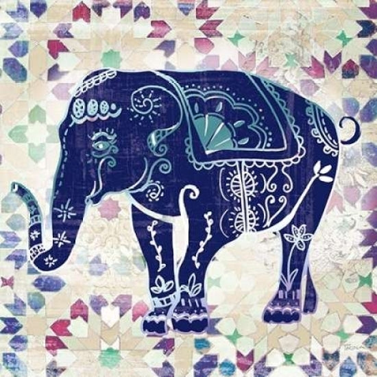 Painted Elephant II Poster Print by Katrina Craven Image 1