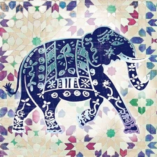 Painted Elephant I Poster Print by Katrina Craven Image 1