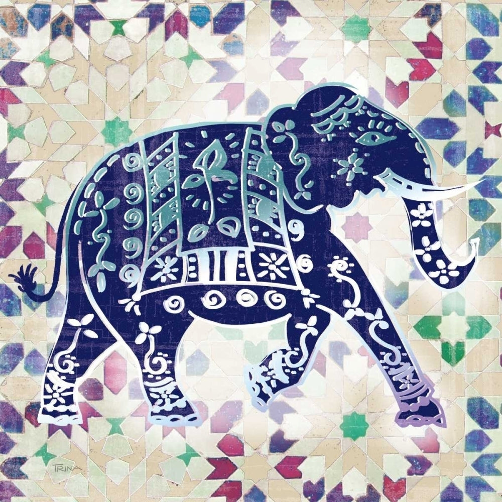 Painted Elephant I Poster Print by Katrina Craven Image 2