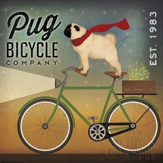 Pug on a Bike Poster Print by Ryan Fowler Image 1