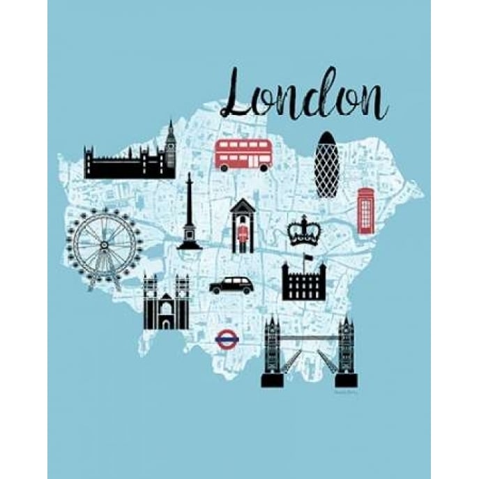 City Graphic Map - Poster Print by Amanda Murray Image 1