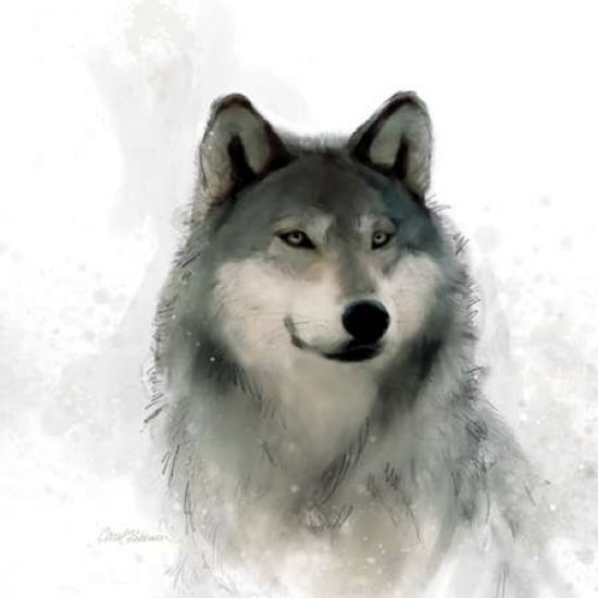 Rainsoft Wolf Poster Print by Carol Robinson Image 1