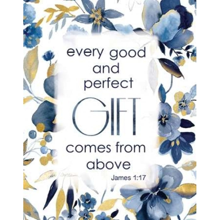 Indigo Scripture Poster Print by Carol Robinson Image 1