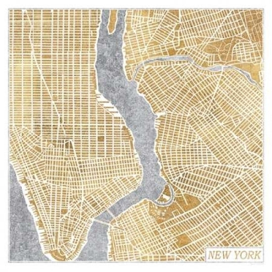 Gilded York Map Poster Print by Laura Marshall Image 1