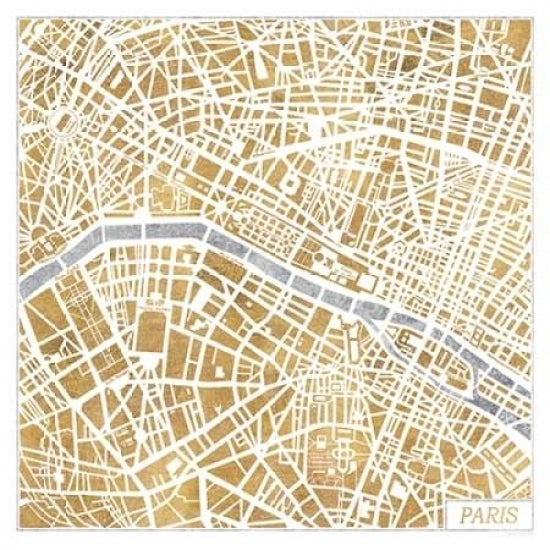 Gilded Paris Map Poster Print by Laura Marshall Image 2