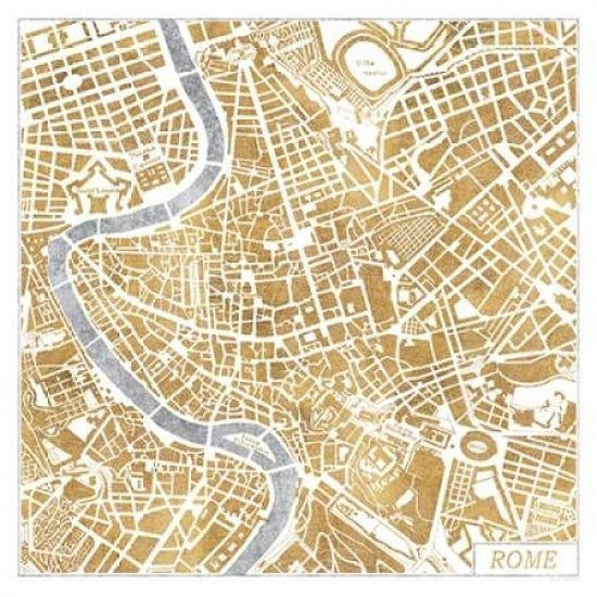 Gilded Rome Map Poster Print by Laura Marshall Image 2