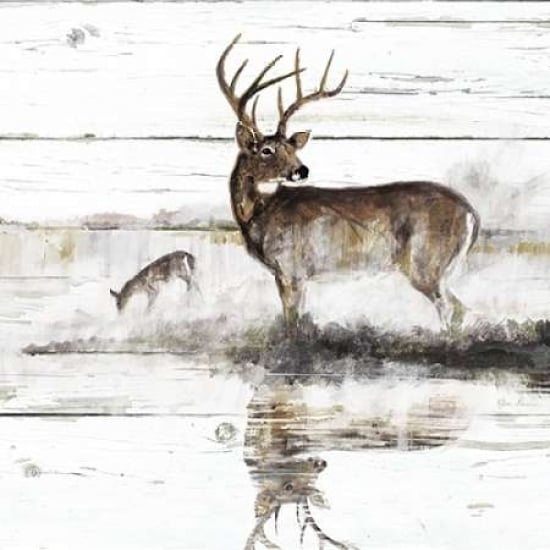 Rustic Misty Deer Poster Print by Ruane Manning Image 1