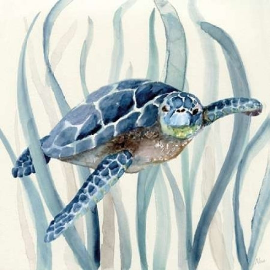 Turtle in Seagrass I Poster Print by Nan Image 1