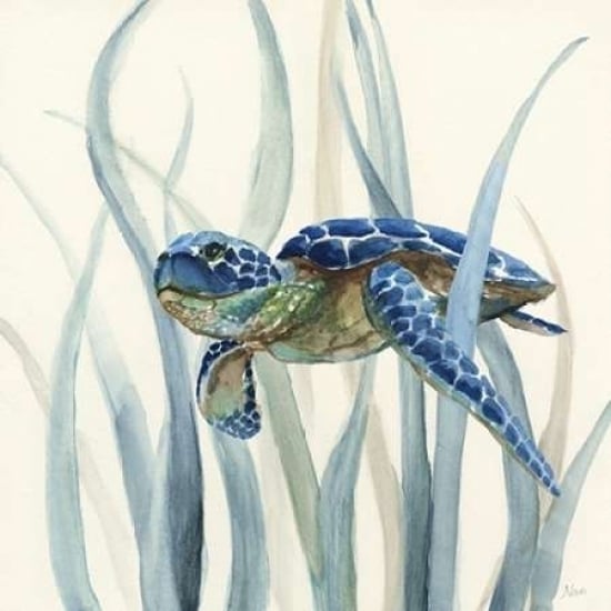 Turtle in Seagrass II Poster Print by Nan Image 1