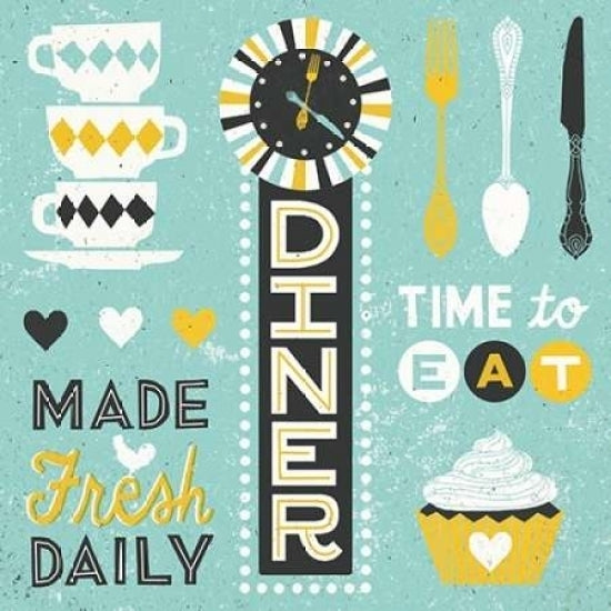 Retro Diner Collection Pattern Master Poster Print by Michael Mullan Image 1