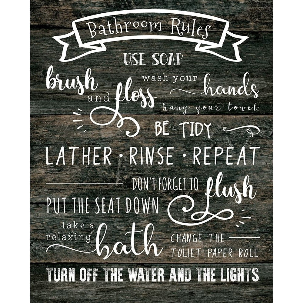 Bathroom Rules Poster Print by CAD DESIGNS Image 1