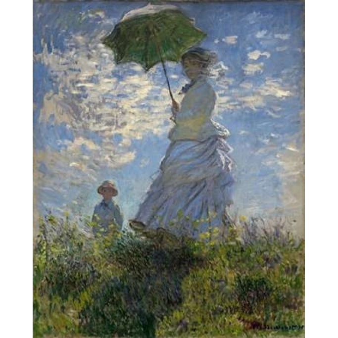 Woman with a Parasol - Madame Monet and Her Son Poster Print by Claude Monet Image 1