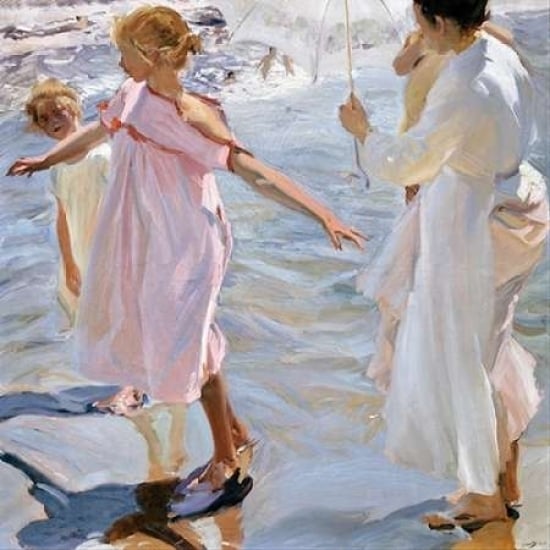 Time for a Bathe Valencia Poster Print by Joaquin Sorolla y Bastida Image 1