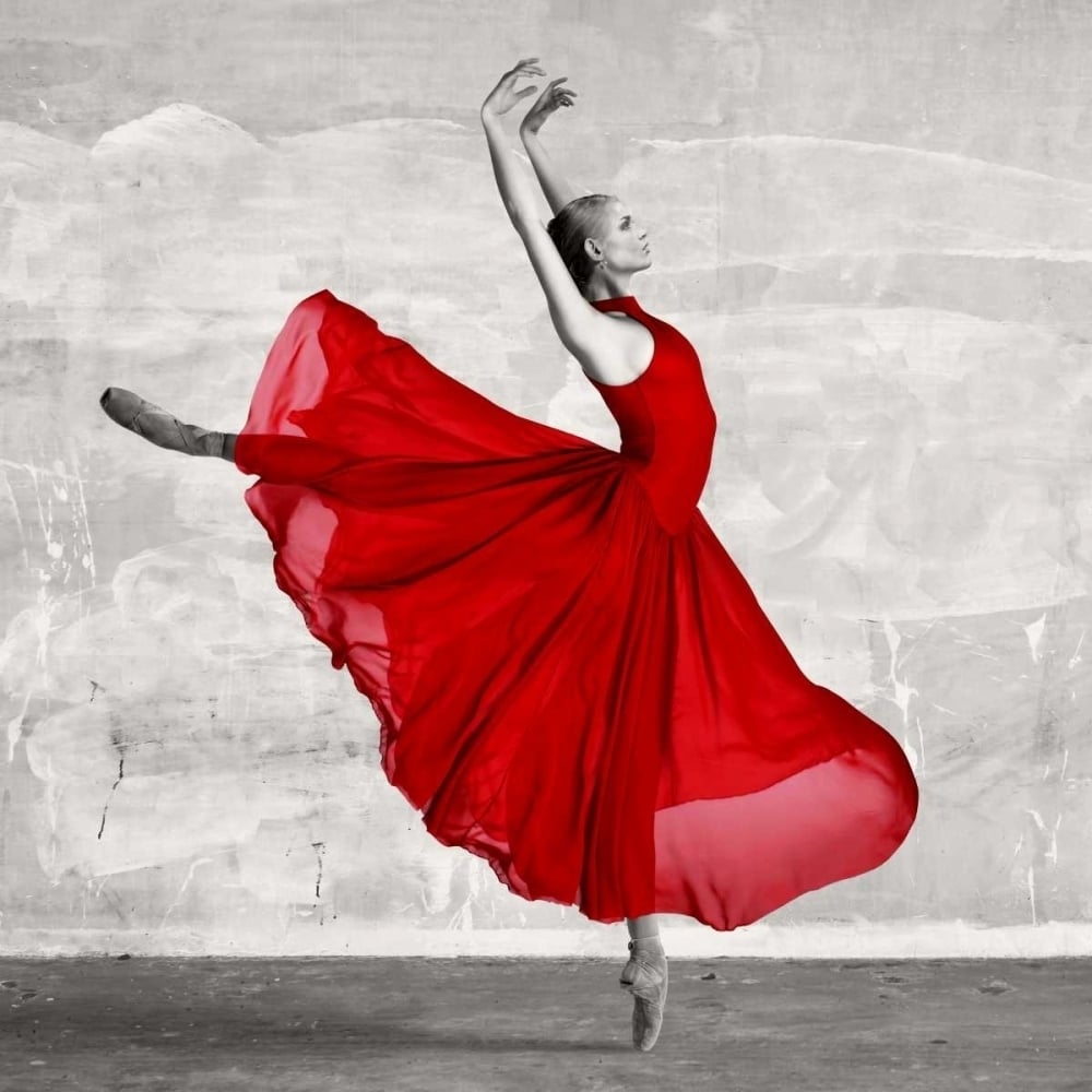 Ballerina in Red Poster Print by Haute Photo Collection Image 1