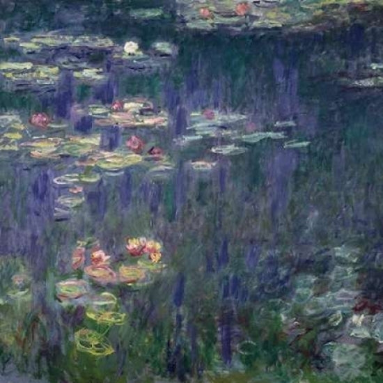 Waterlilies: Green Reflections Poster Print by Claude Monet Image 2