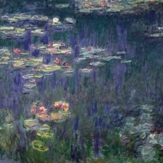 Waterlilies: Green Reflections Poster Print by Claude Monet Image 1