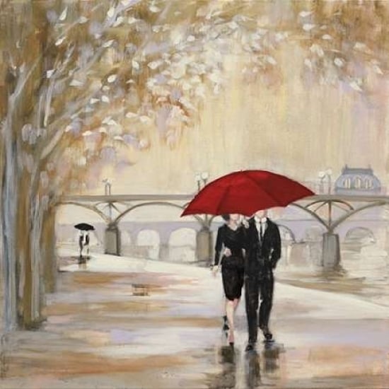 Romantic Paris III Red Umbrella Poster Print by Julia Purinton Image 2