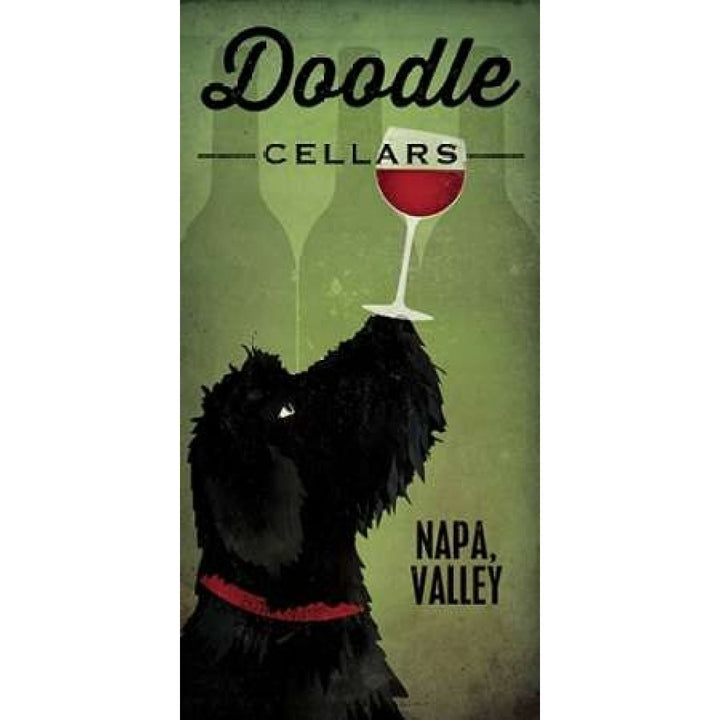 Doodle Wine II Black Dog Poster Print by Ryan Fowler Image 1