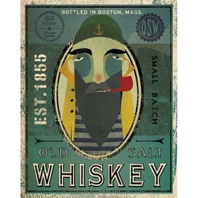 Fisherman VII Old Salt Whiskey Poster Print by Ryan Fowler Image 1