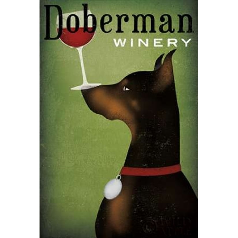 Single Doberman Winery Poster Print by Ryan Fowler Image 2