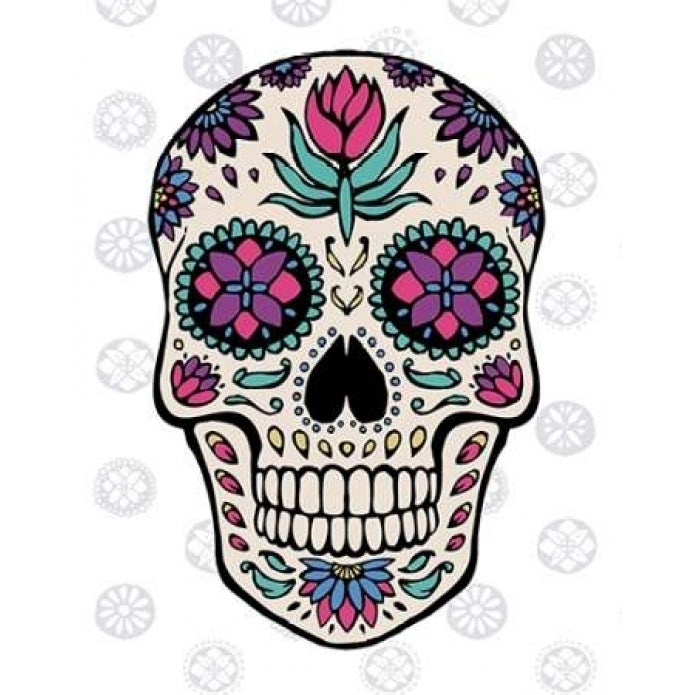 Sugar Skull IV on Gray Poster Print by Janelle Penner Image 2